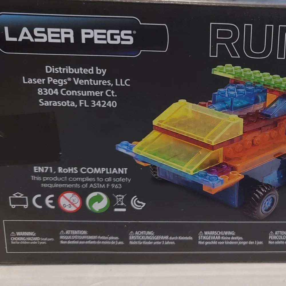 NIB Laser Pegs 8-in-1 Car Runner Lighted the Ultimate Construction Toy Kids